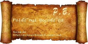 Polónyi Bocsárd névjegykártya